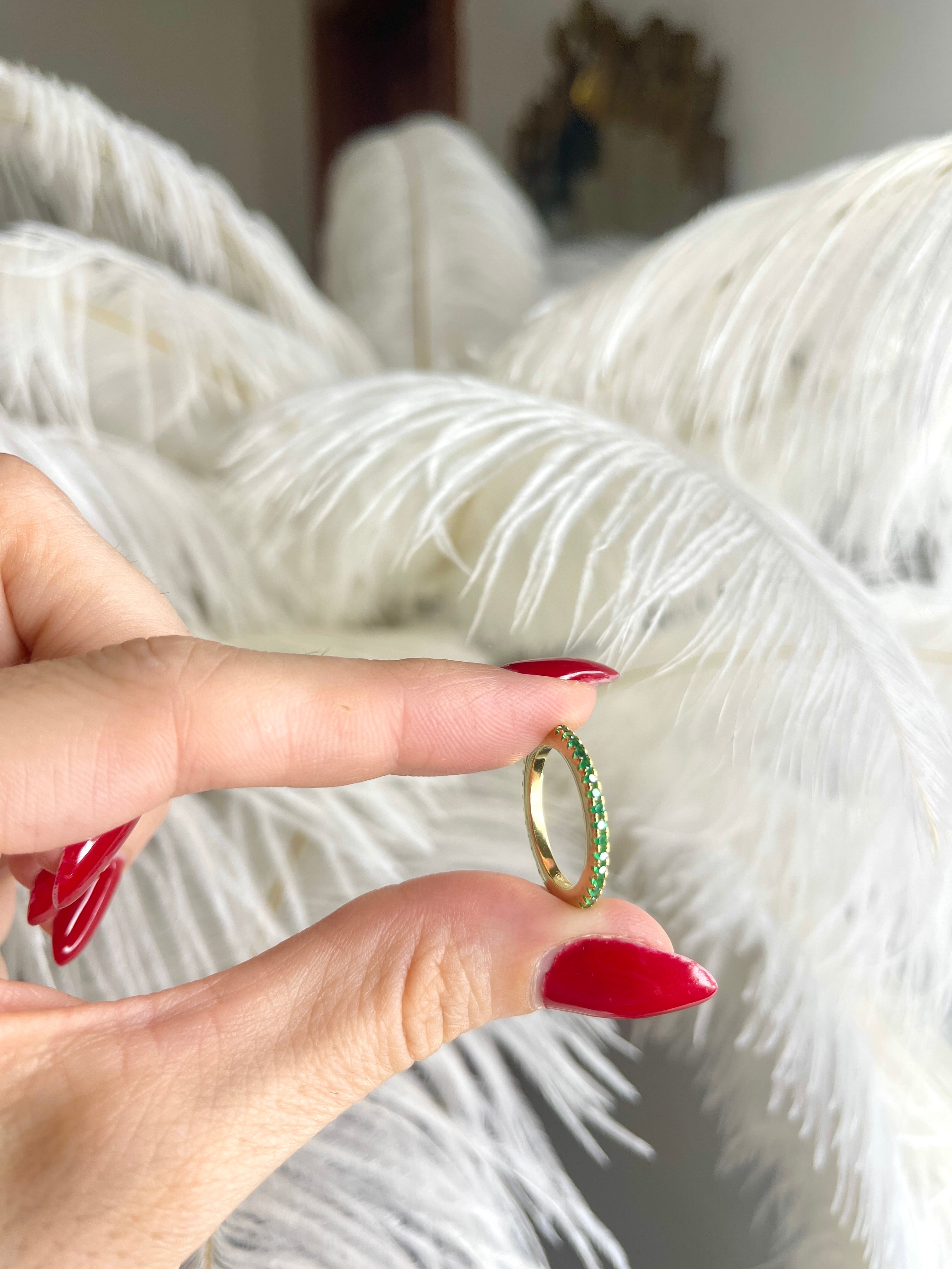 Veretta con Pietre Cubic Zirconia Colorate