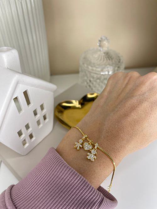 Bracelet Bébé Zircons Pendents
