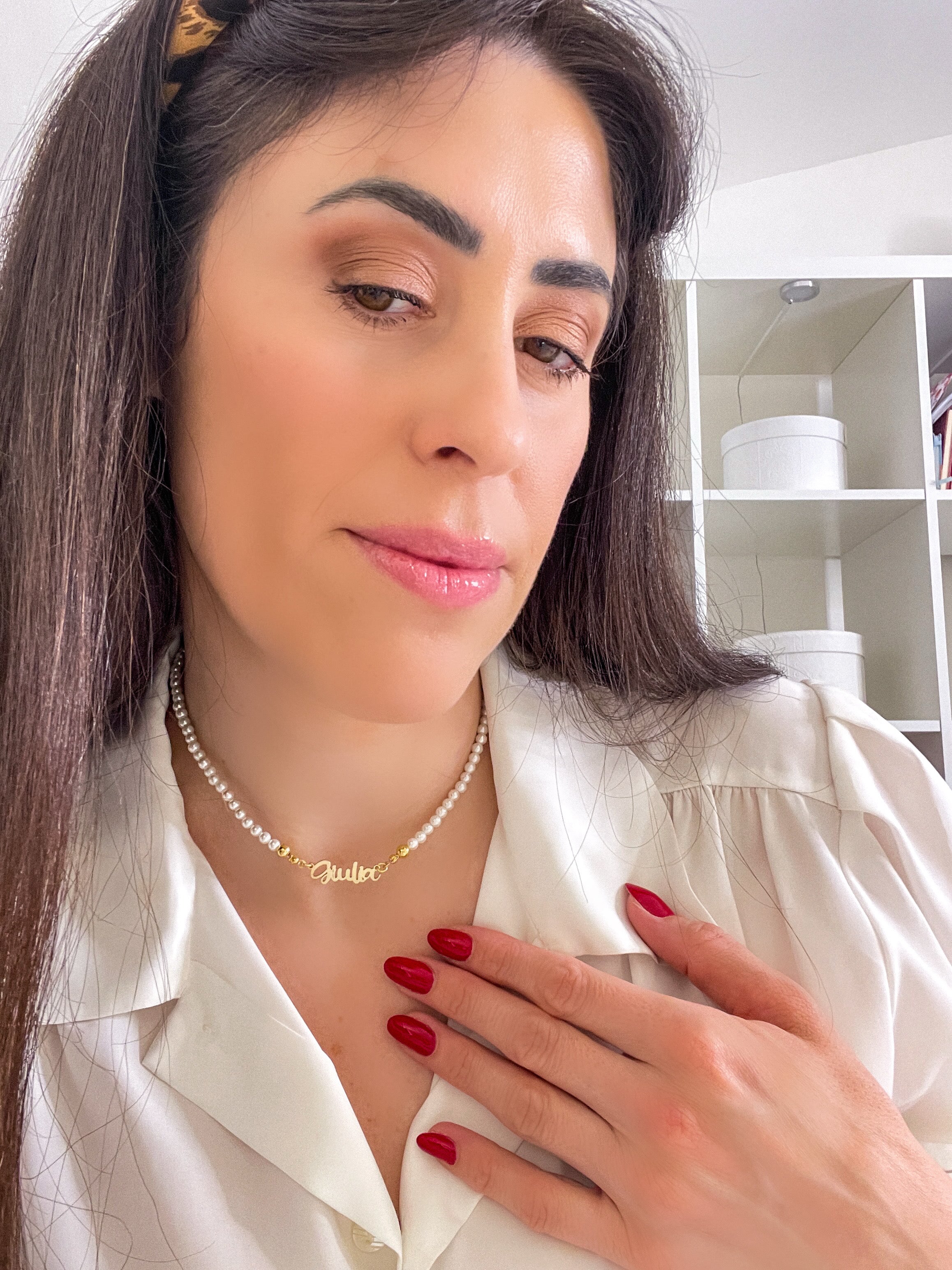 Collana Nome con Filo di Perle