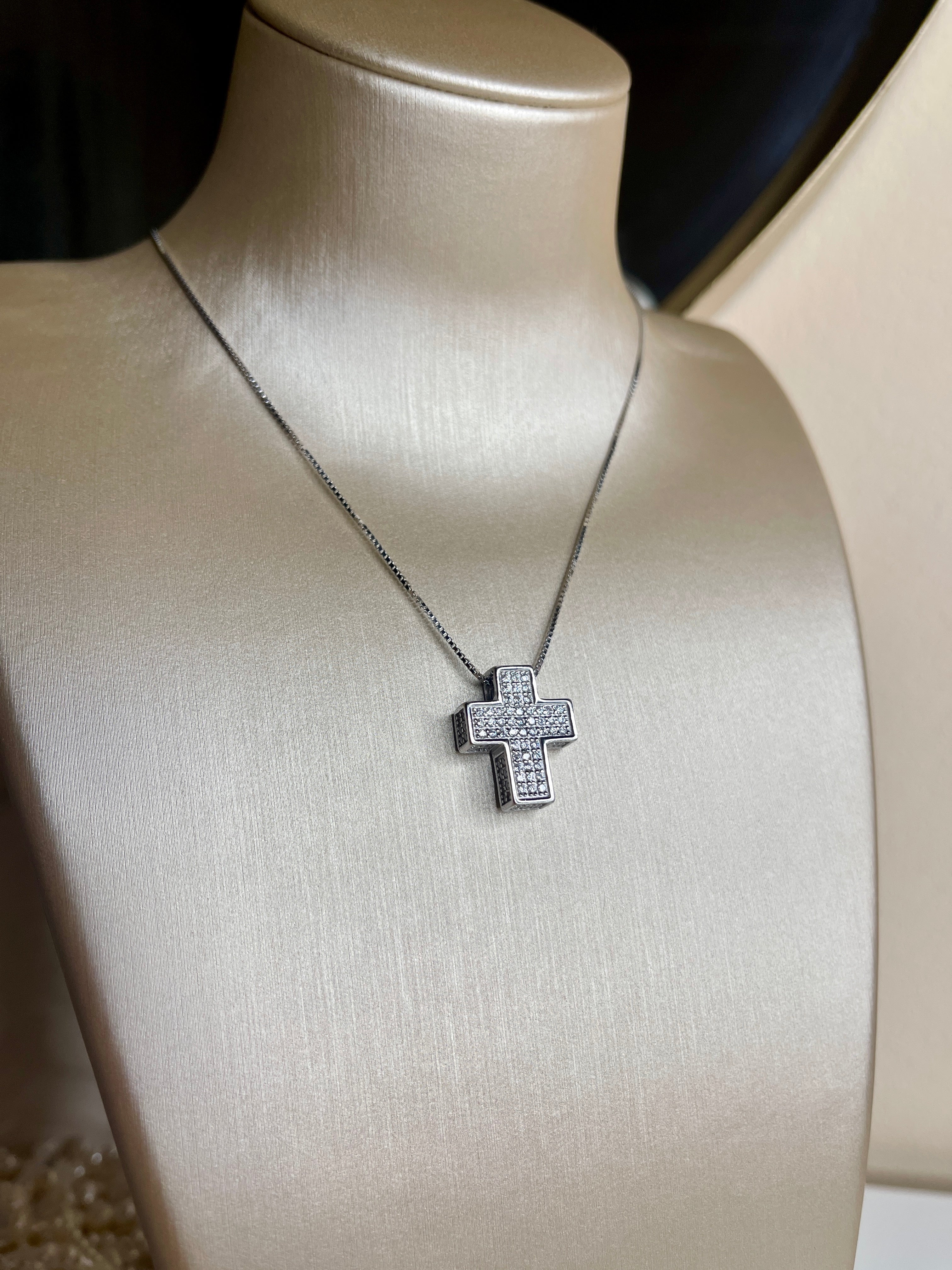 Collana Con Croce In Argento Sterling E Turchese: Regalo Per La Comunione - Italia - Foto 2