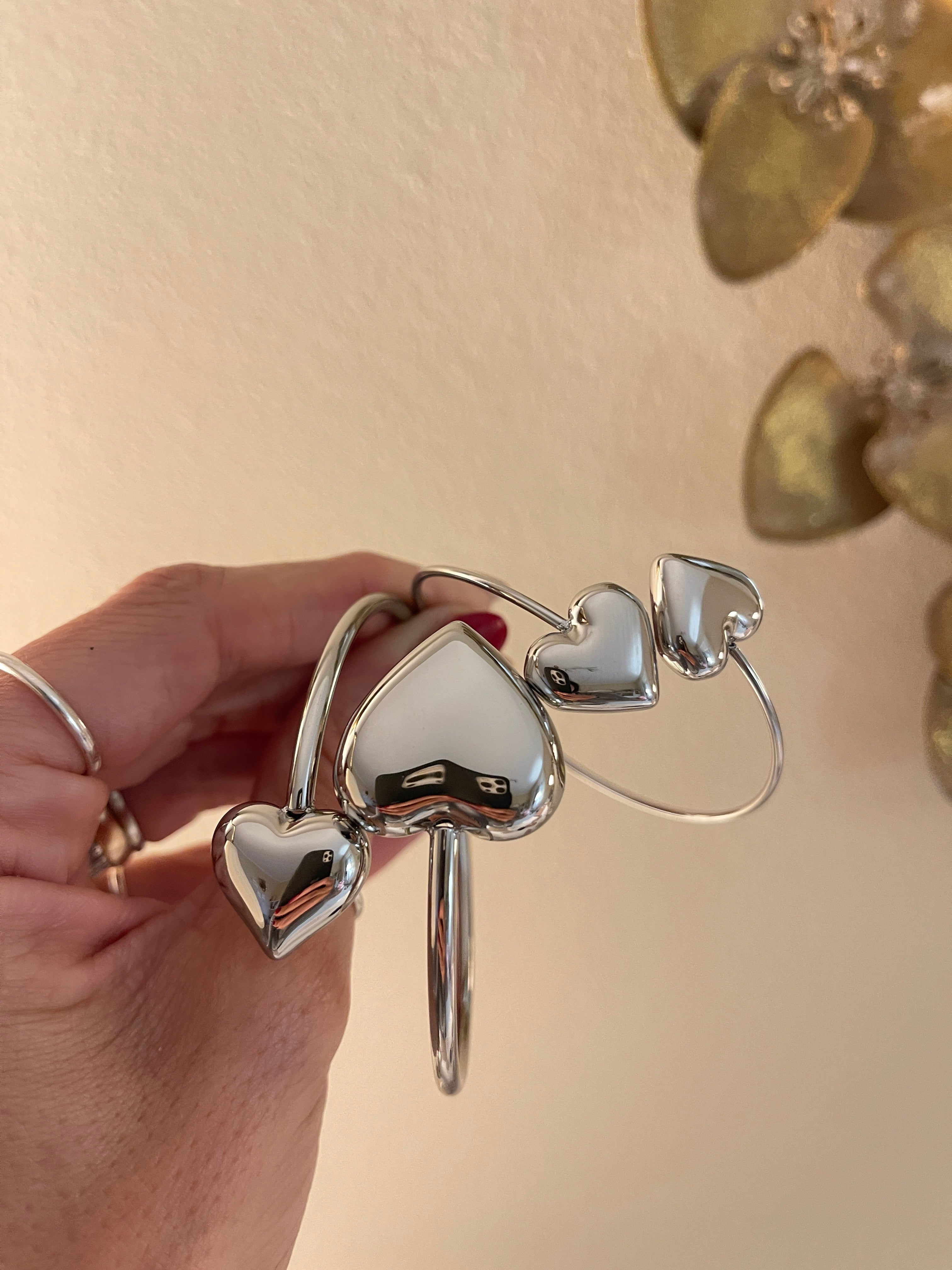 Bracciale Rigido Doppio Cuore