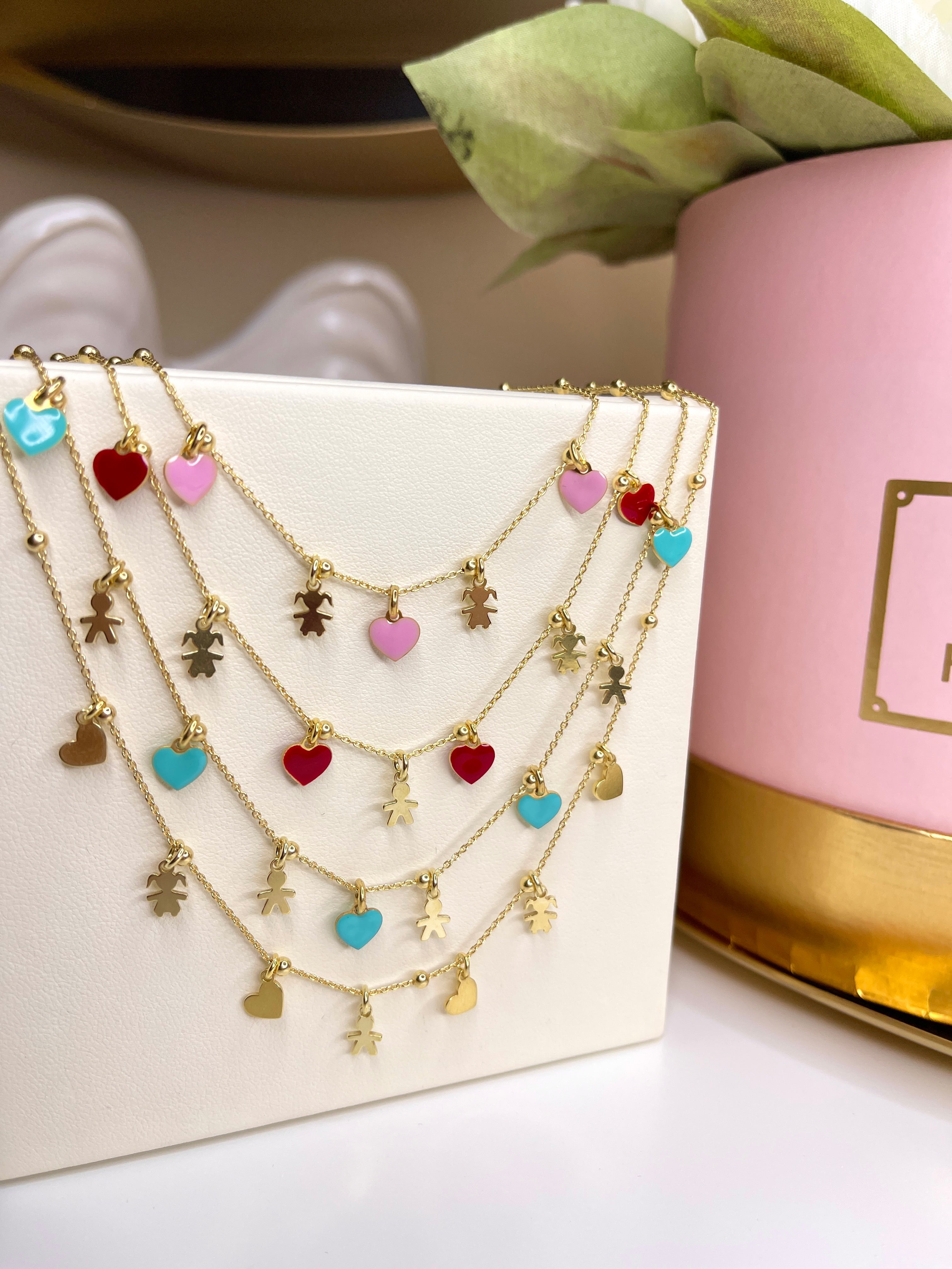 Collana Bebè con Micro Bebè e Cuoricini