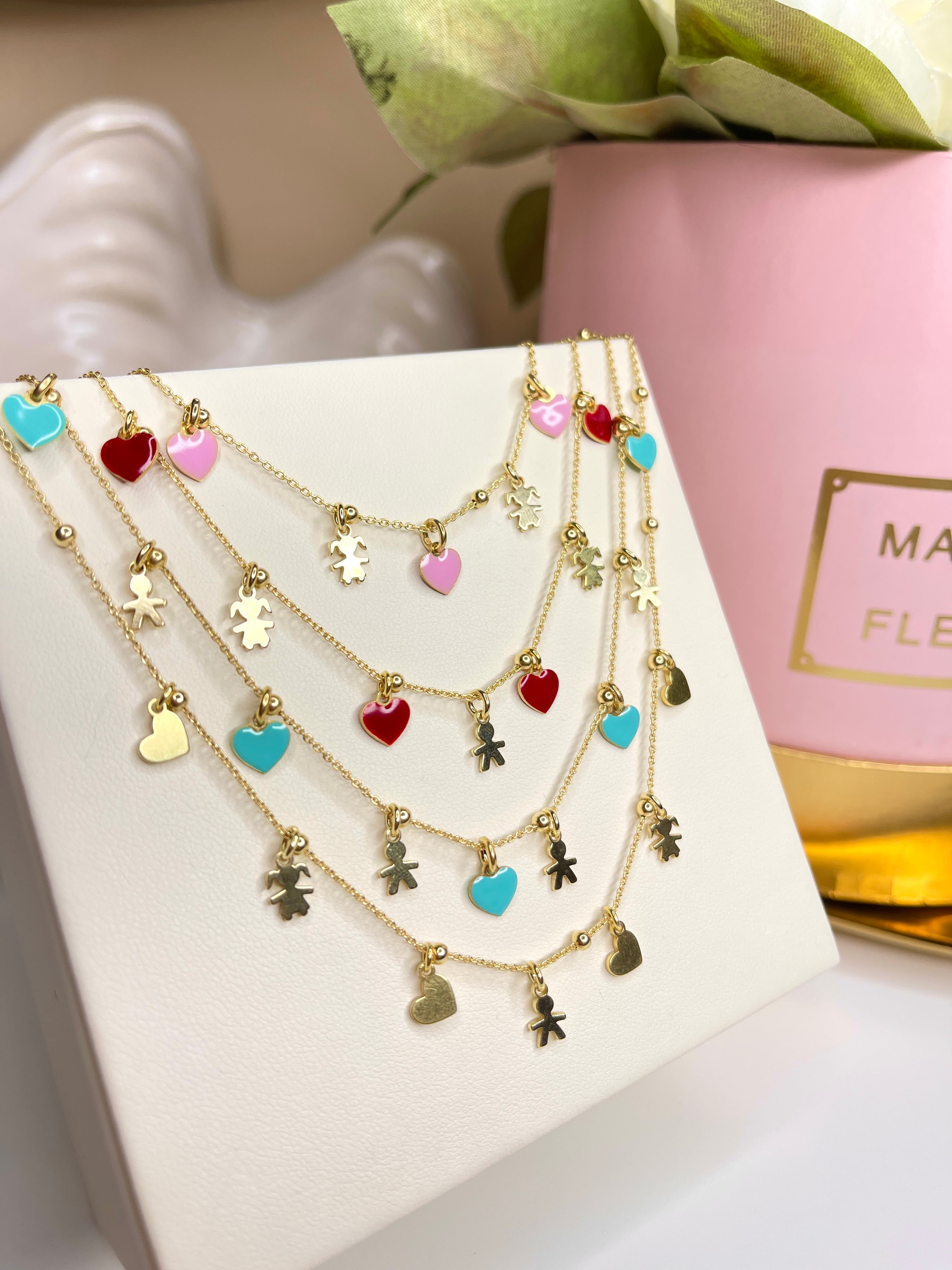 Collana Bebè con Micro Bebè e Cuoricini