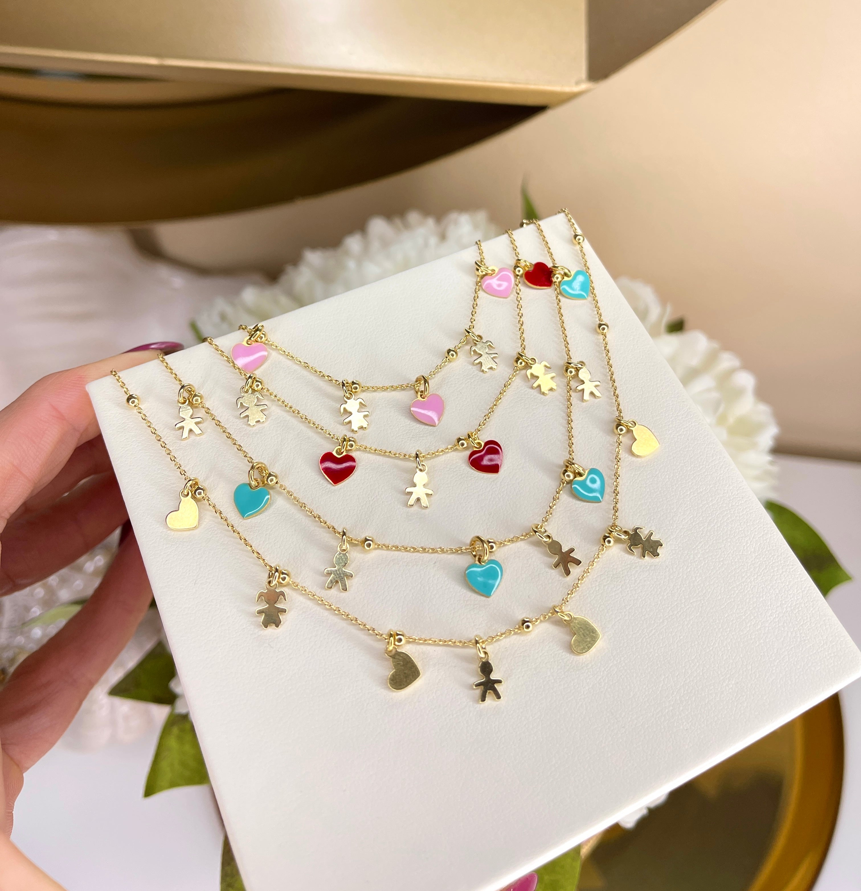Collana Bebè con Micro Bebè e Cuoricini