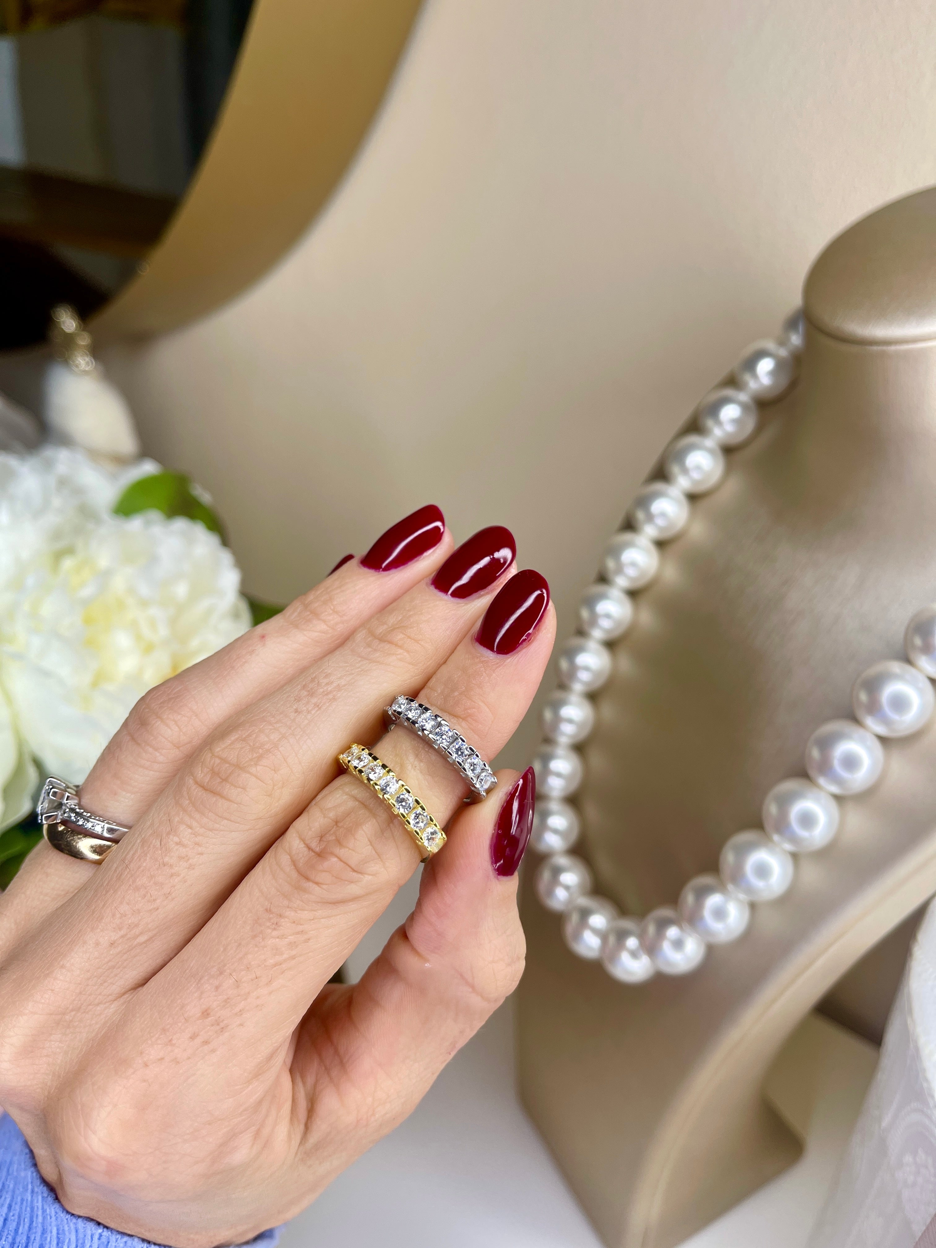 Mezza Veretta con Pietre Cubic Zirconia