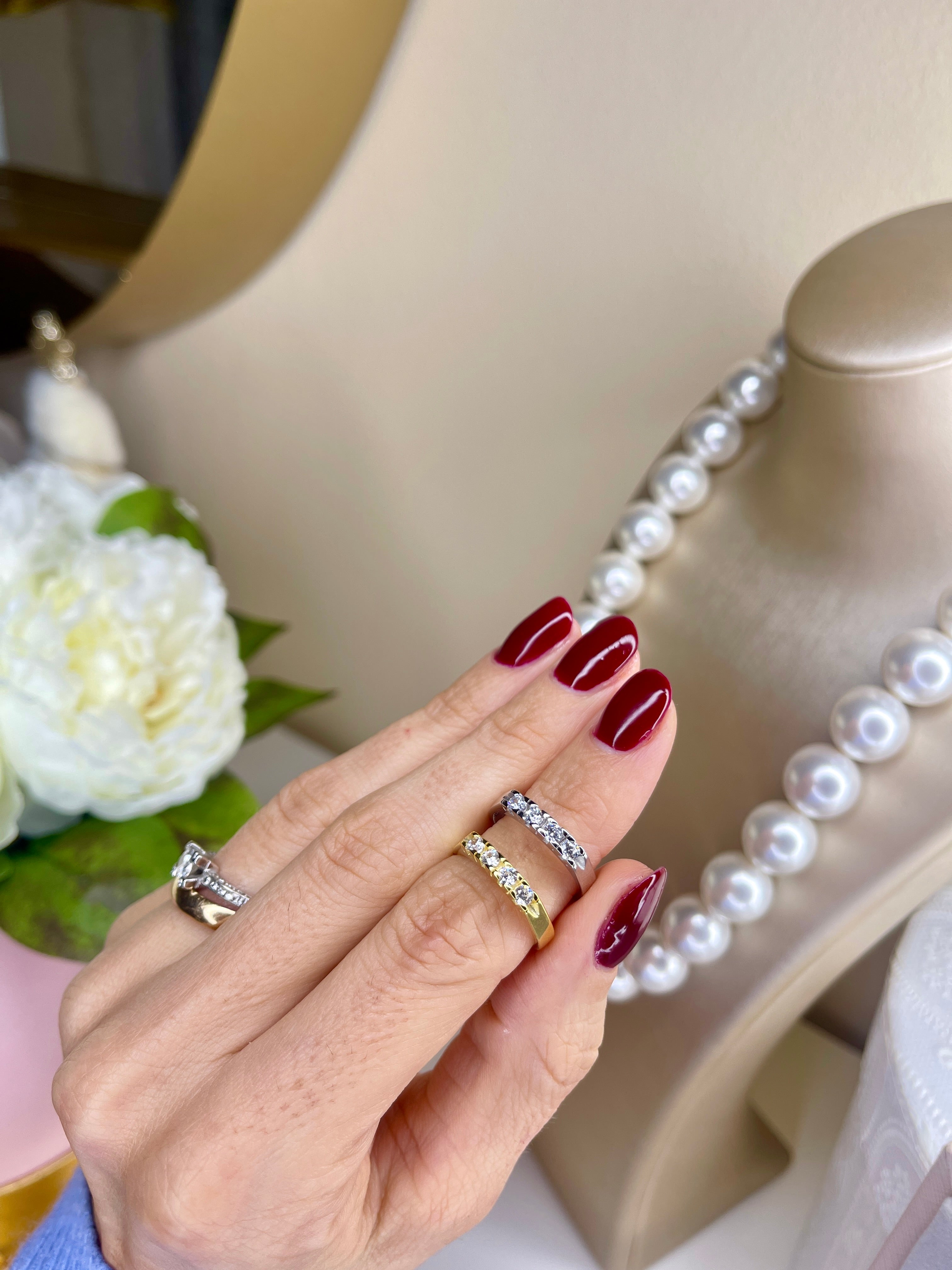 Mezza Veretta con Pietre Cubic Zirconia
