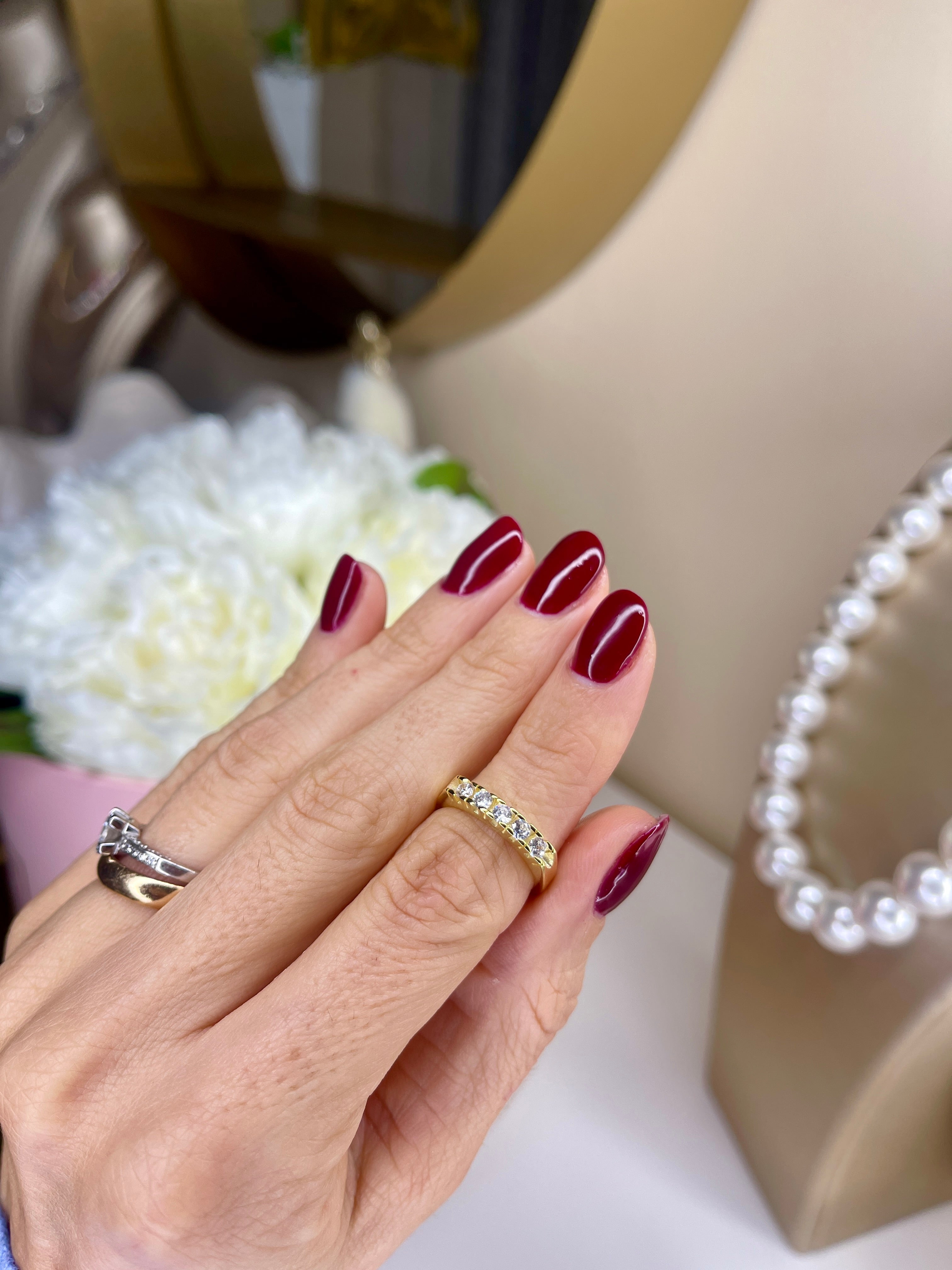 Mezza Veretta con Pietre Cubic Zirconia