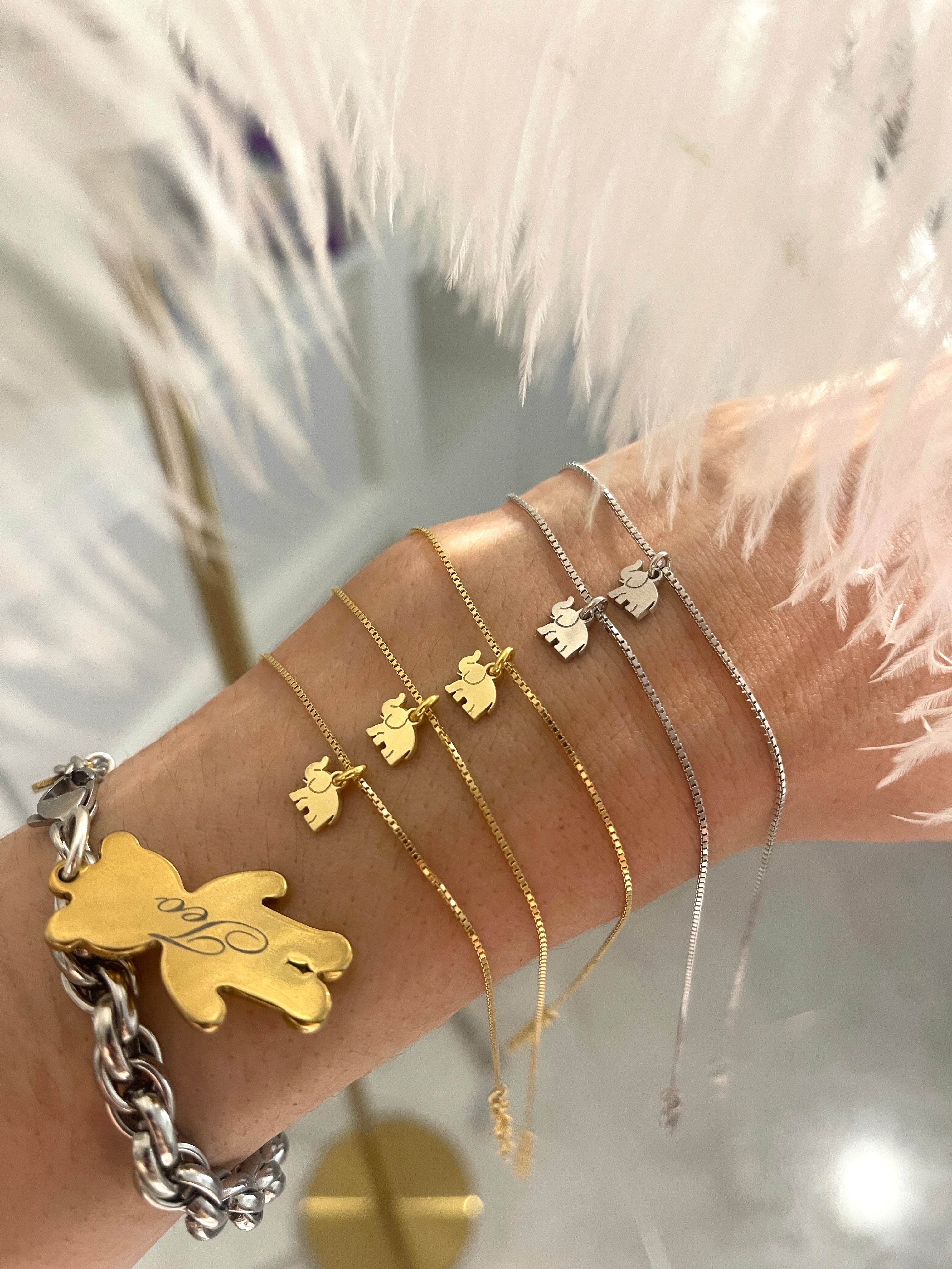 Bracciale Eternity con Elefantino Portafortuna