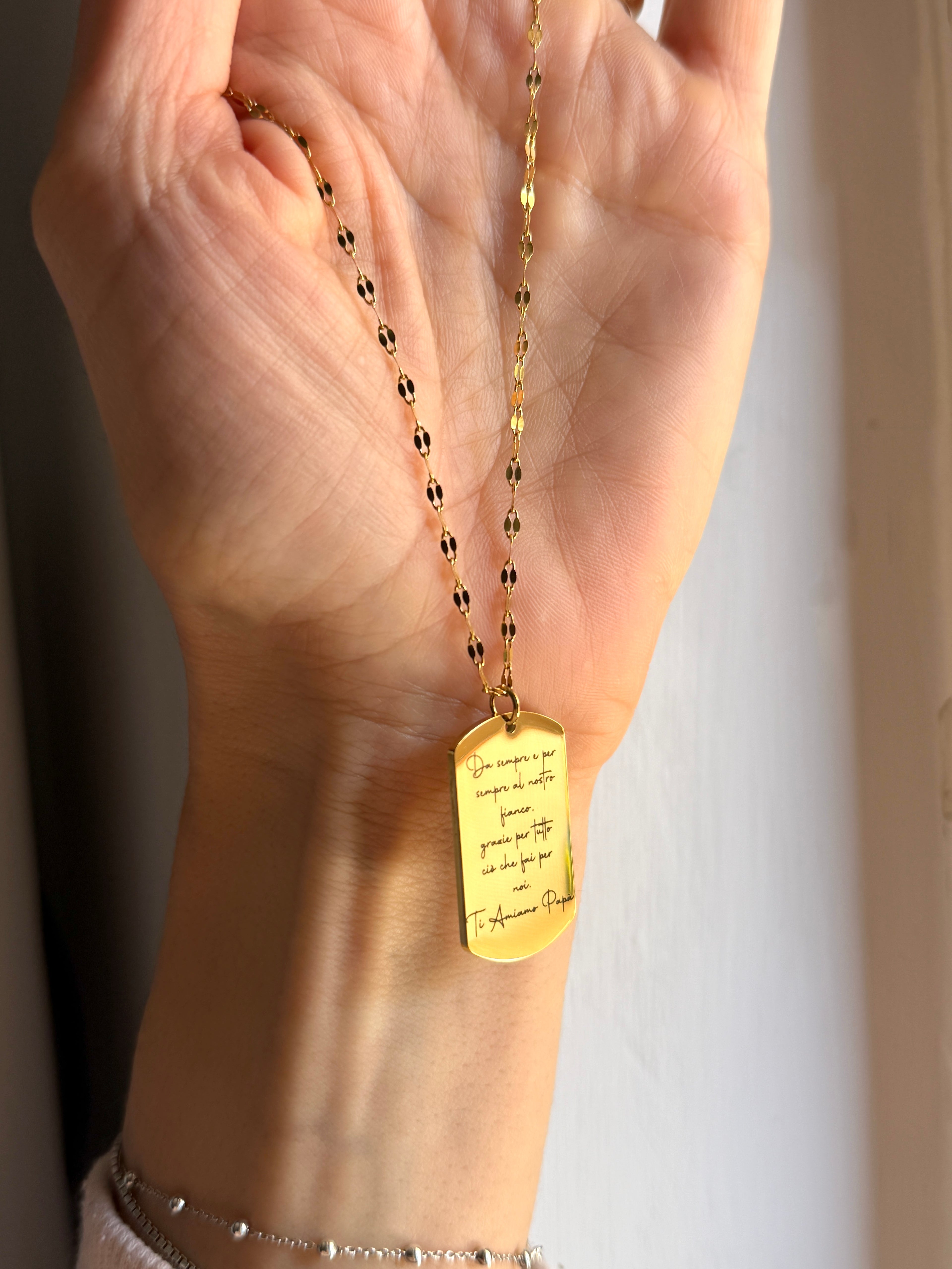 Collana Placchetta Maglia Marina