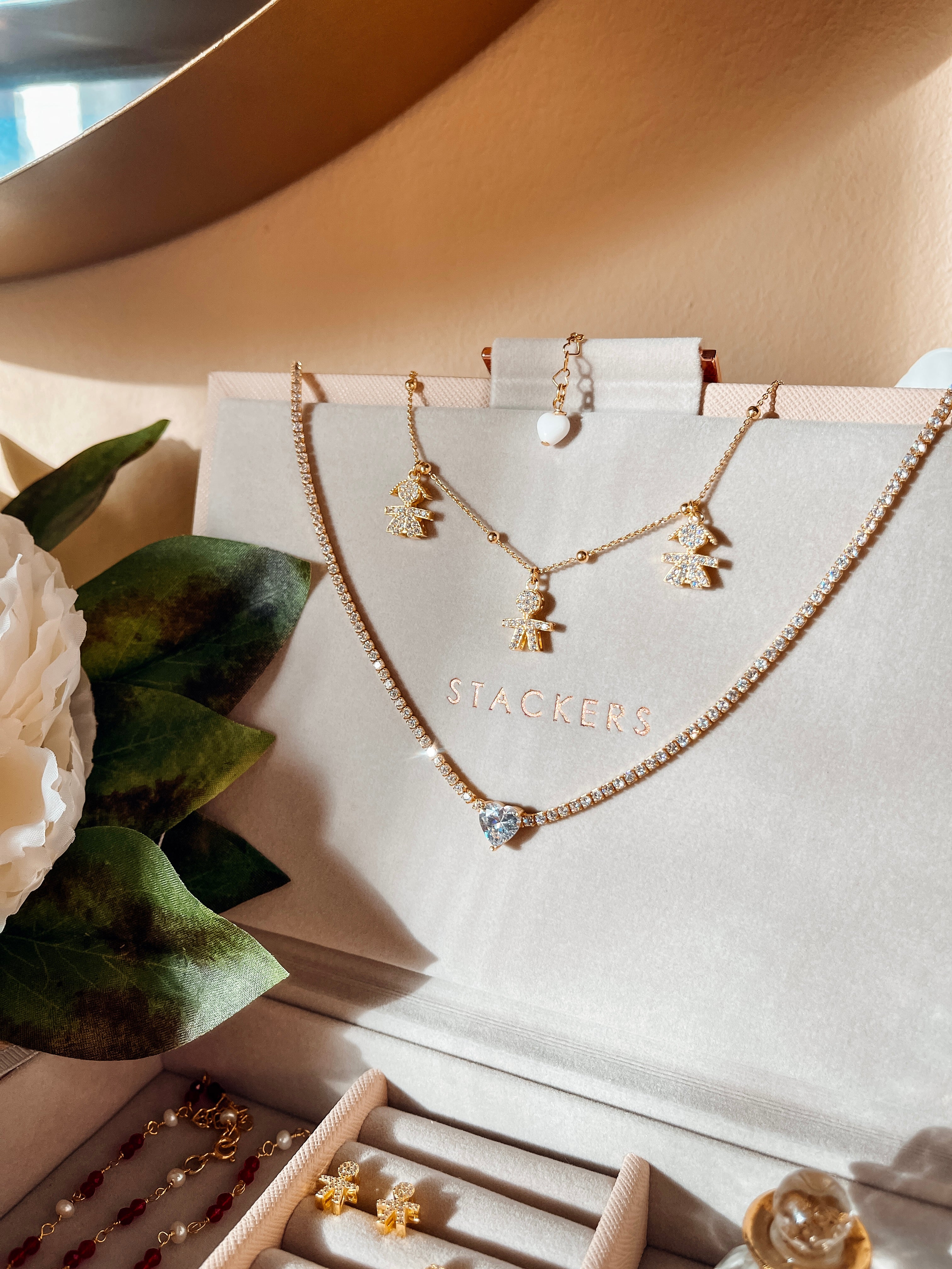Collana Bebè di Zirconi con Catenina Sferette Alternate