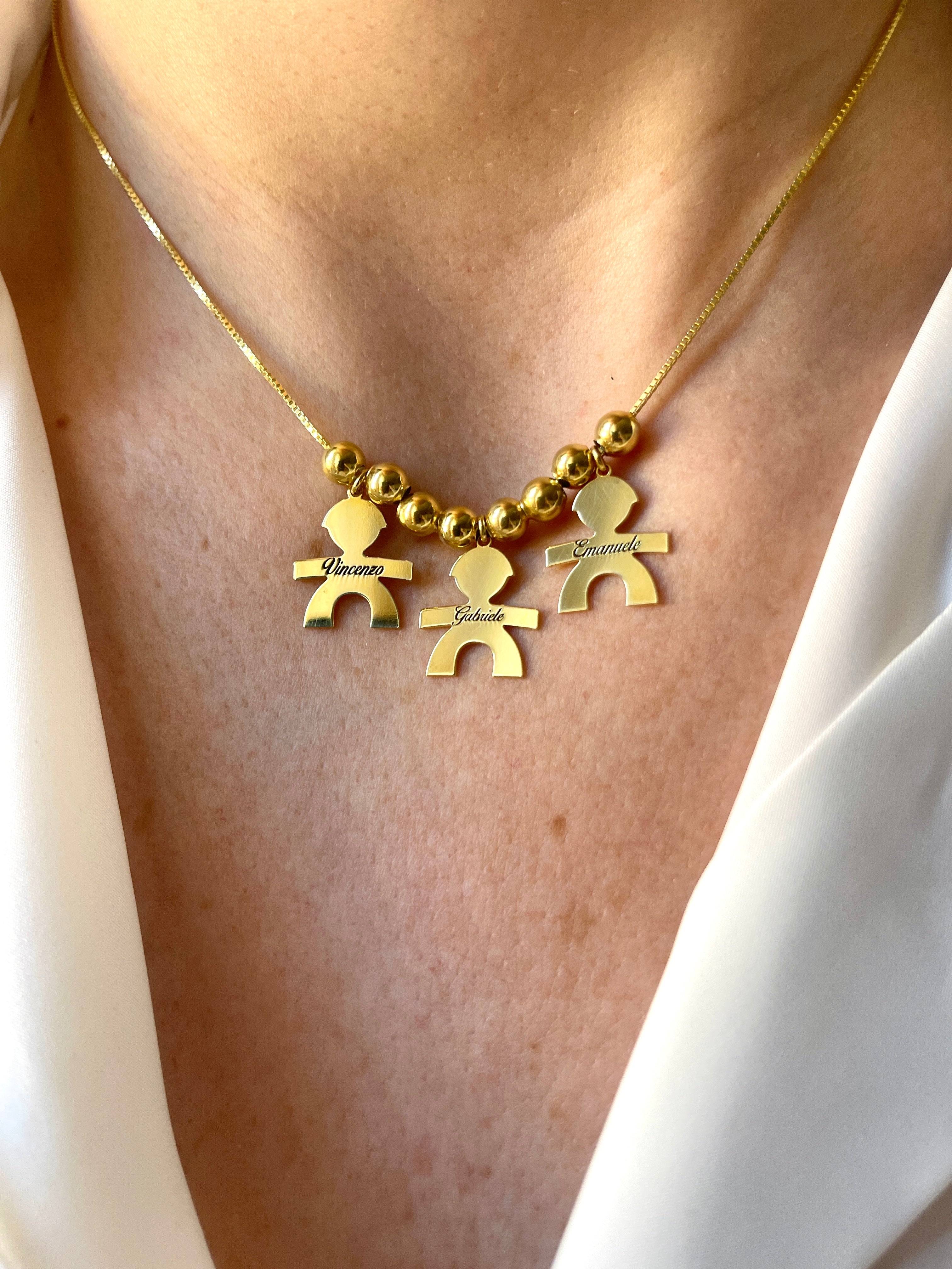 Collana Bebè Personalizzata con Distanziatori Sferette o Pepite