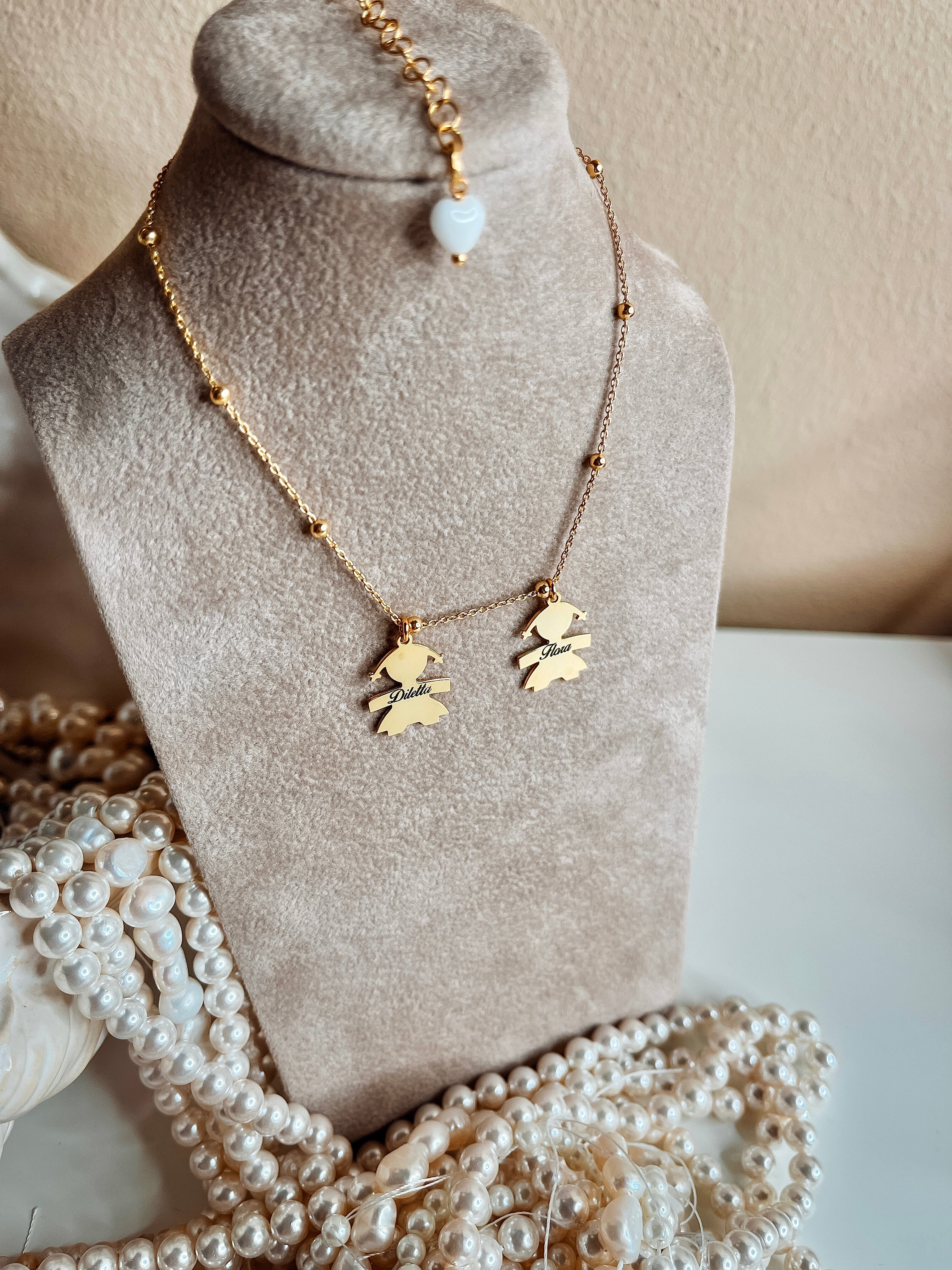 Collana Bebè Personalizzata con Catenina Sferette Alternate