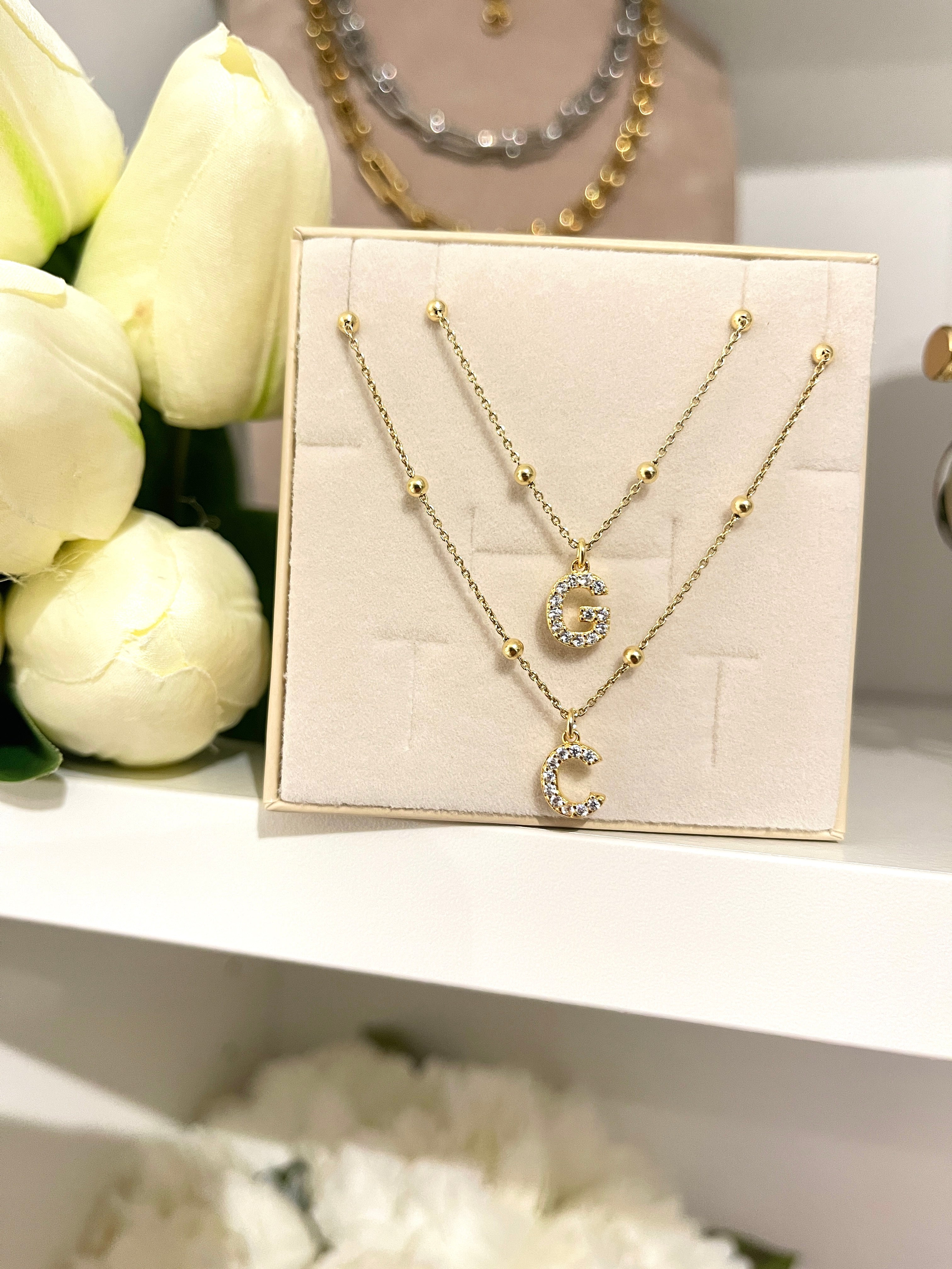 Collana con Letterina di Zirconi
