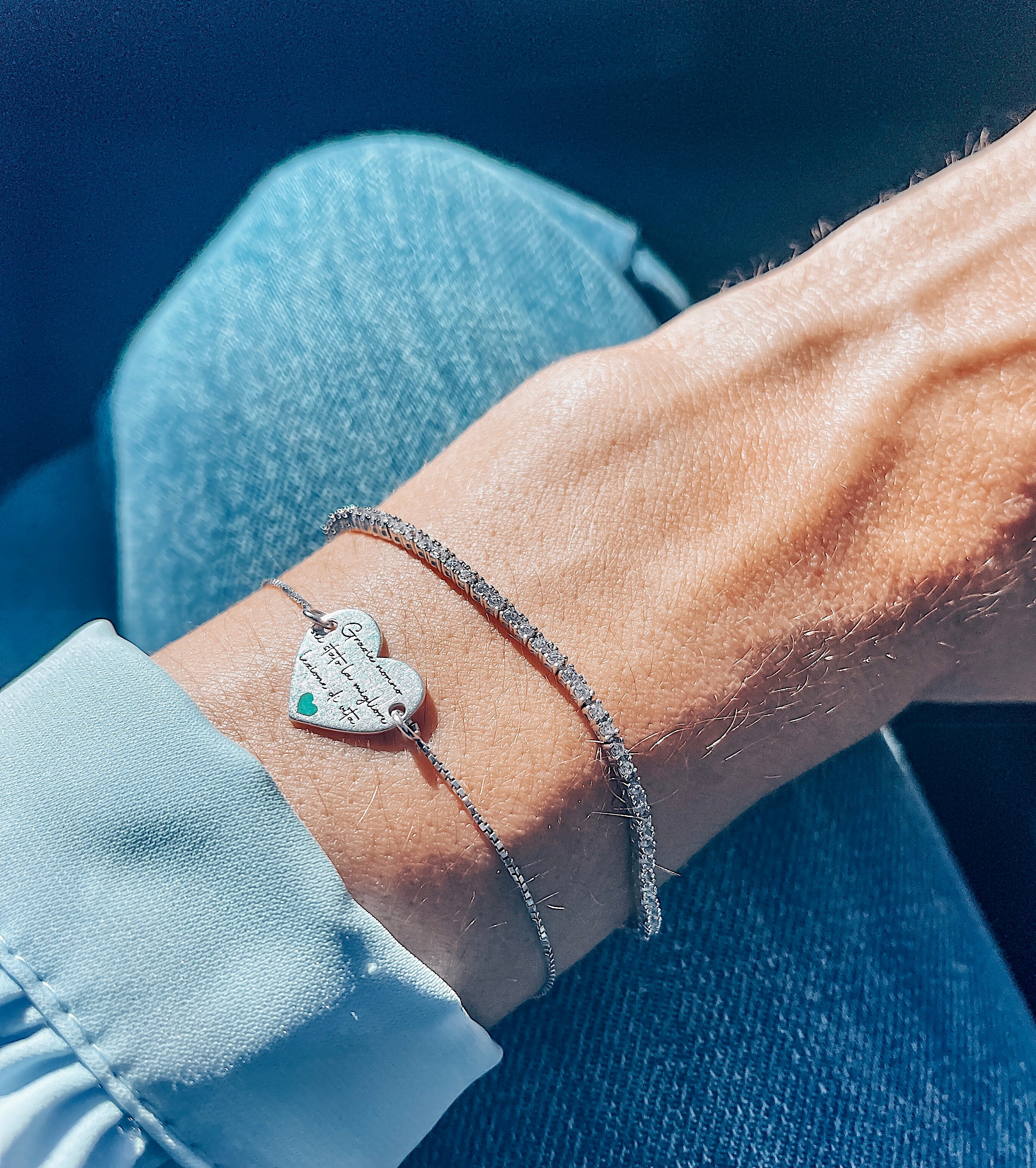 Bracciale Tennis da 2 mm con Pietre sulla Chiusura