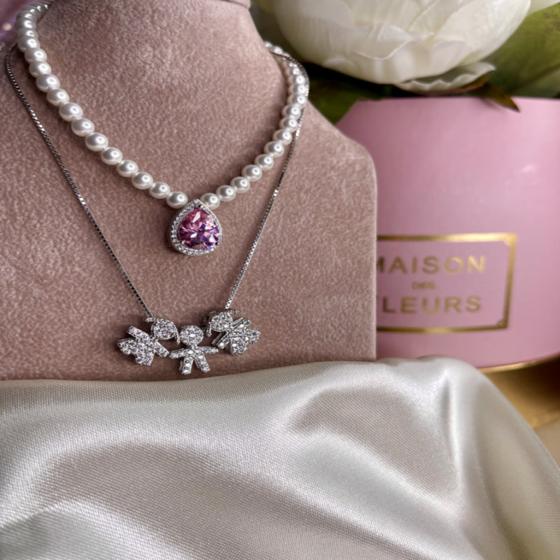 Collana Bebè di Zirconi Passanti Modello solo con Bebè