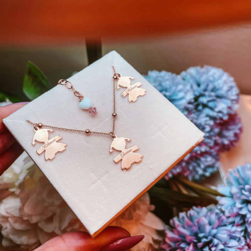 Collana Bebè Personalizzata con Catenina Sferette Alternate