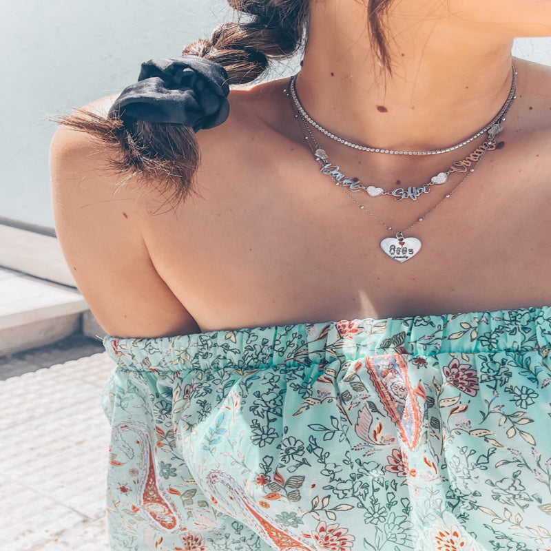 Collana Multi Nomi con Cuori
