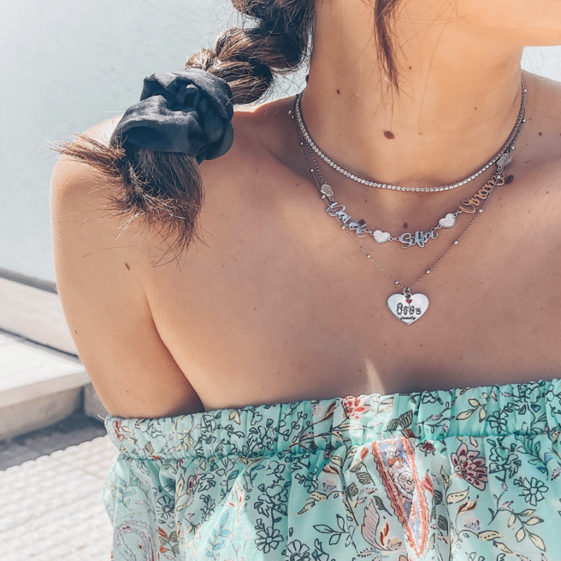 Collier tennis de zircons en 2 mm.