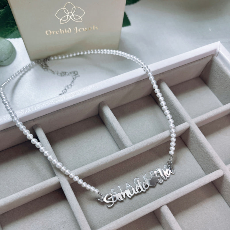 Collana Nome con Filo di Perle
