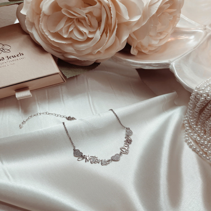 Collana Multi Nomi con Cuori