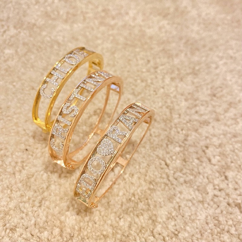 Bracciale manetta con Nome di Zirconi
