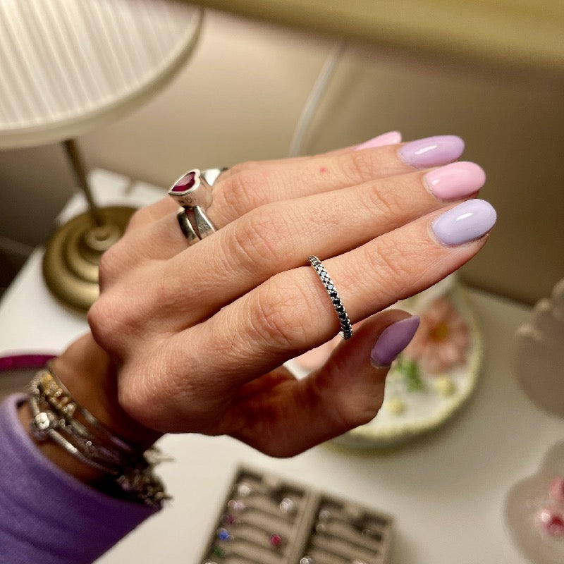 Veretta con Pietre Cubic Zirconia Colorate
