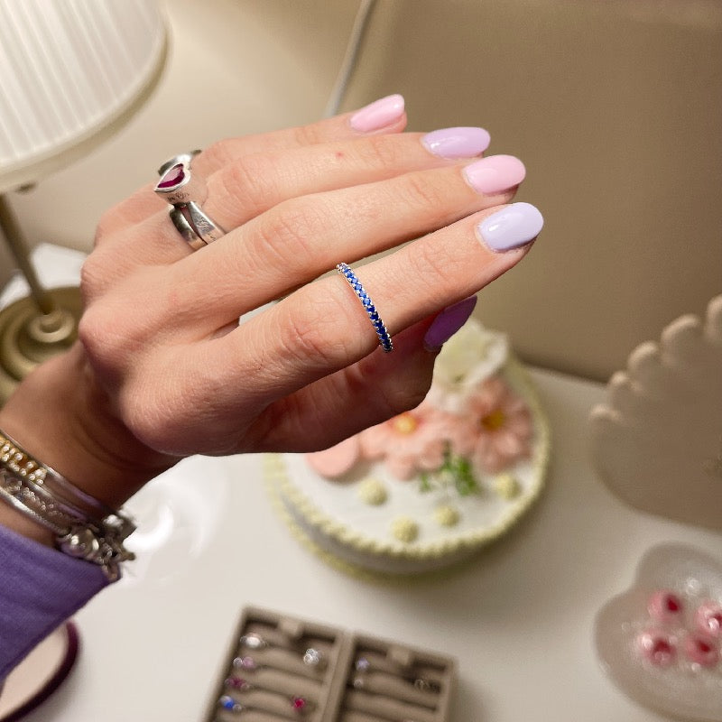 Veretta con Pietre Cubic Zirconia Colorate