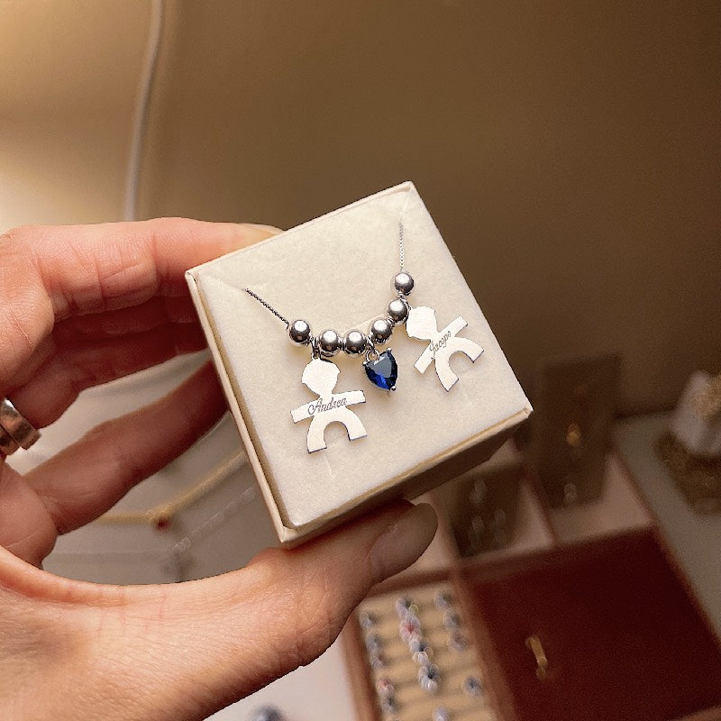 Collana Bebè Personalizzata con Cuore Colorato