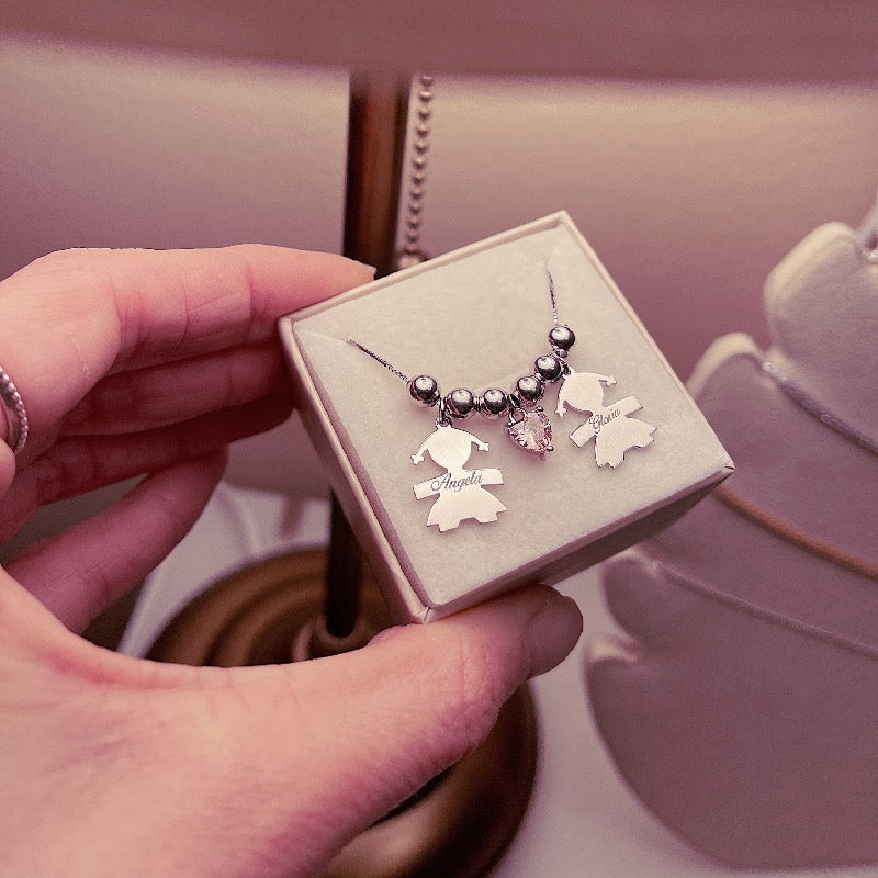 Collana Bebè Personalizzata con Cuore Colorato