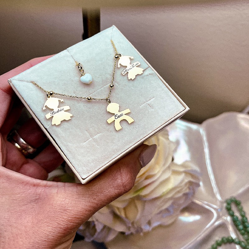 Collana Bebè Personalizzata con Catenina Sferette Alternate