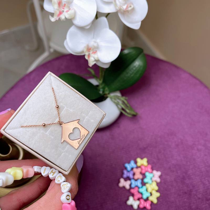 Collana Casetta con scritta Family Mini o Media